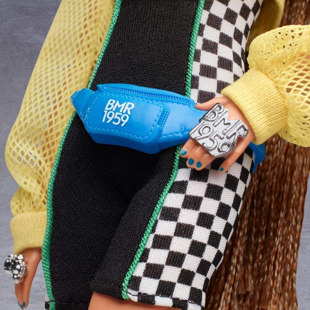 Mattel Barbie Barbie с волосами, заплетенными в косички, и кукла афроамериканка - BMR1959 шорты, подставка,