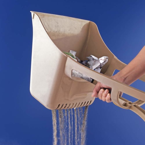 Azuma Industrial Gravel Sorting Cross-Shaped Dustpan, Separates Gravel and Leaves, Lightweight and Rust-Resistant Resin Dustpan, Width 33.5cm, Total L