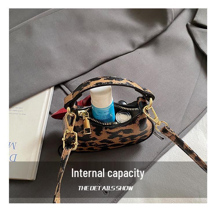 Мини-сумочка с леопардовым принтом и мини-бантом для девочек: Сумка кроссбоди на плечо Осень/Зима