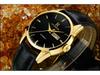 Ruizhiyuan Men's Waterproof Leather Strap Large Dial Watch