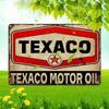 Винтажная металлическая жестяная вывеска Texaco Motor Oil Декор для гаража, мужской комнаты, подарок автолюбителю