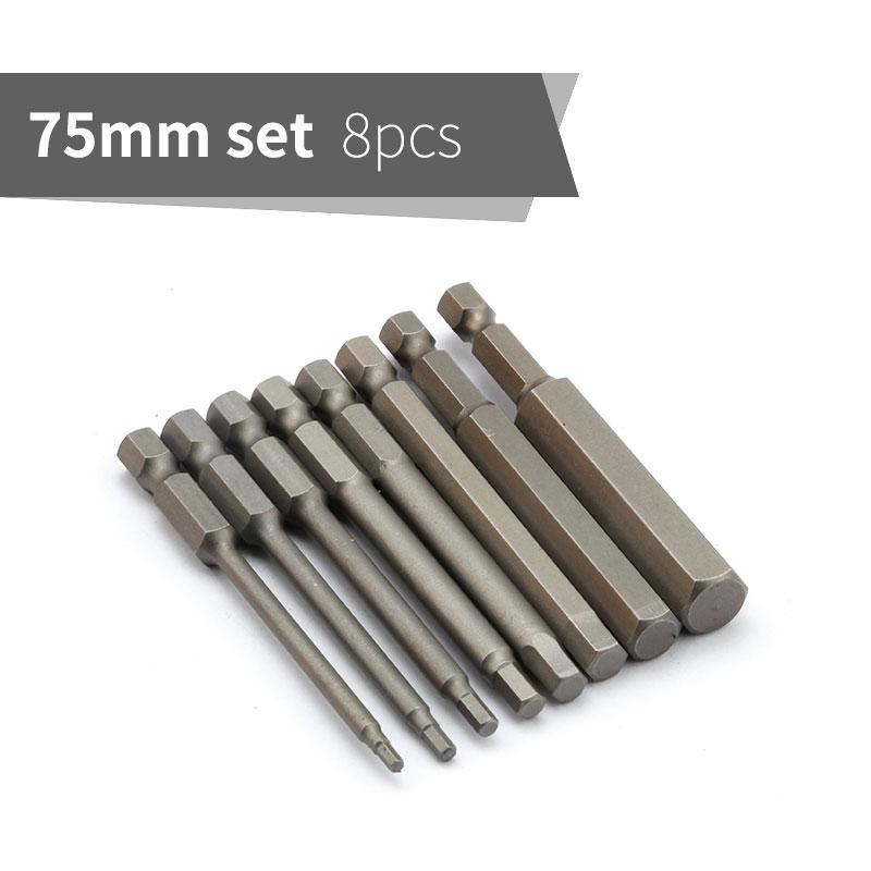 75mm Magnetic Head Screwdriver Bits 1/4" Hex Shank Screw Drivers Set H2-H10 Kits For Power Tools