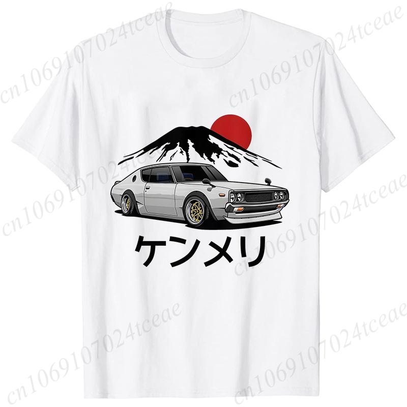 New Fashion Tees Shirt Short Sleeve Men Women Clothing Crewneck Loose Tops Japanese Car Drift Race Car R35 Graphics T-shirts