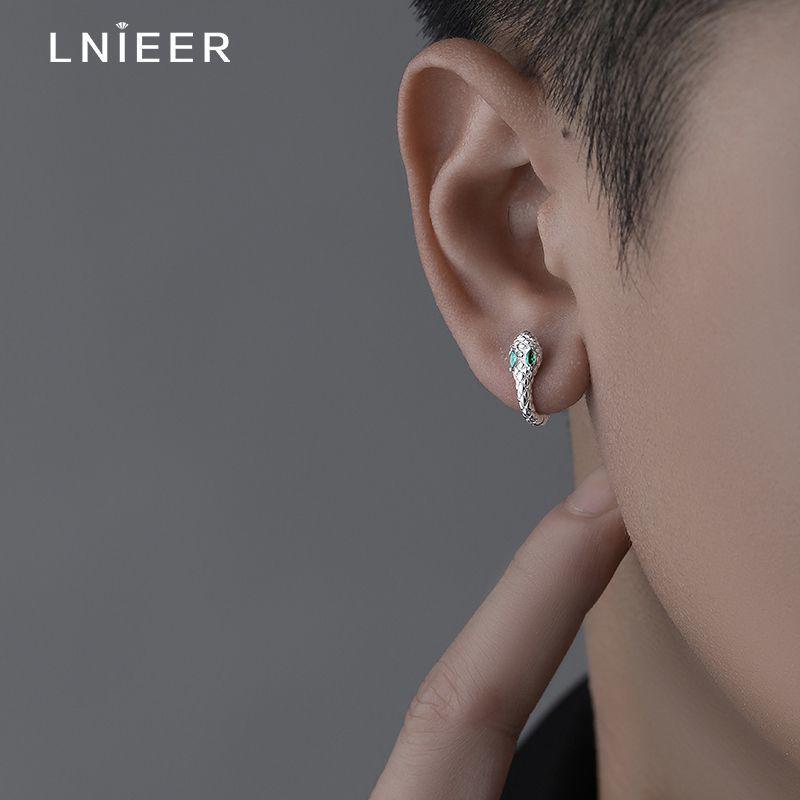 Минималистичная мужская одиночная серьга-гвоздик из стерлингового серебра 999 пробы - Крутой, Стильный, Высококачественный подарок на день рождения для парня