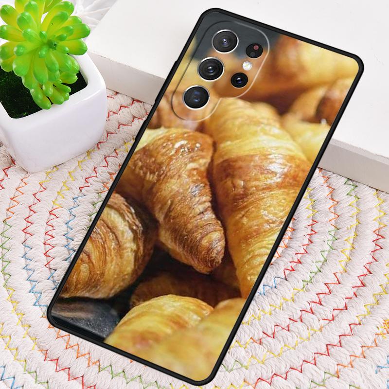 Bakery Croissant Phone Case for Samsung Galaxy note 10 pro S26 Ultra S23 S24 FE S25 S21 S22 PLUS shockproof Cove