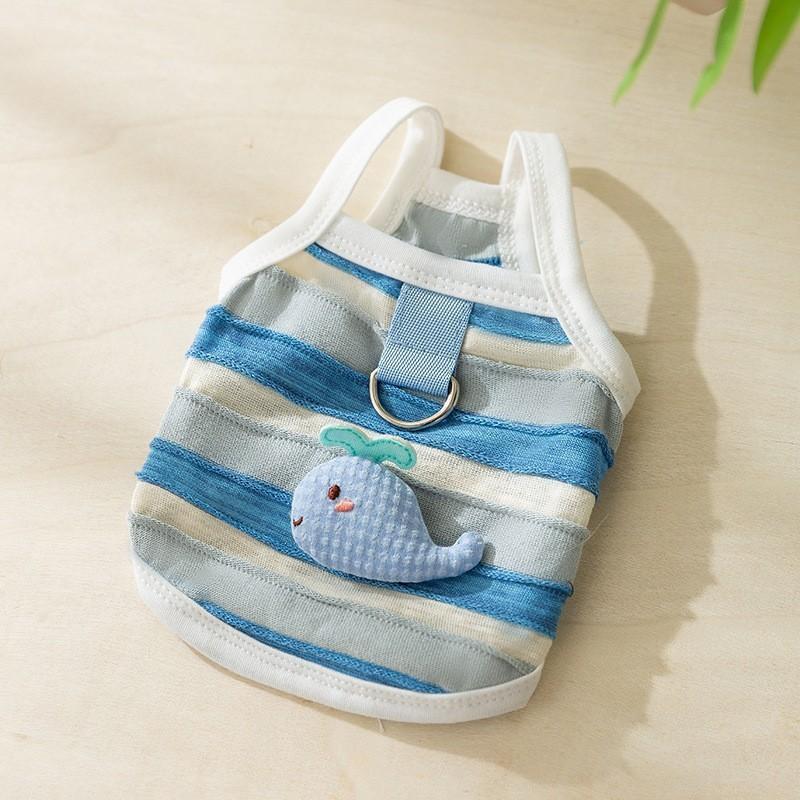 Одежда для собак Летняя Тонкая Вышитая Авокадо Слинг Маленькая и Средняя Бигбер Щенок Кошка Жилет Одежда для питомцев