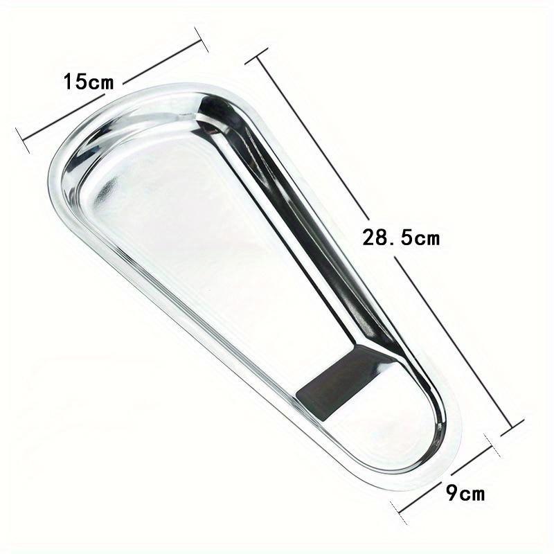 1pc Stainless Steel Fan-shaped Tray Extra Thick Spoon Holder Food Clip Holder Buffet Clip Holder Tableware Rack