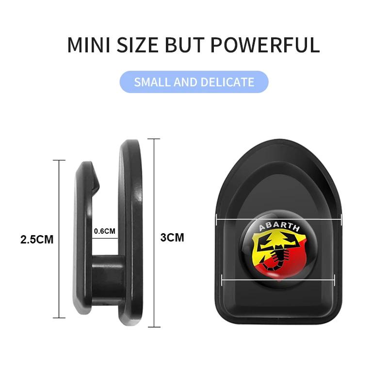 Mini Car Hooks Black Plastic Self Adhesive Invisible Hooks For Fiat Abarth 500 Tipo FR Punto Ducato Stilo Palio Bravo Pondo