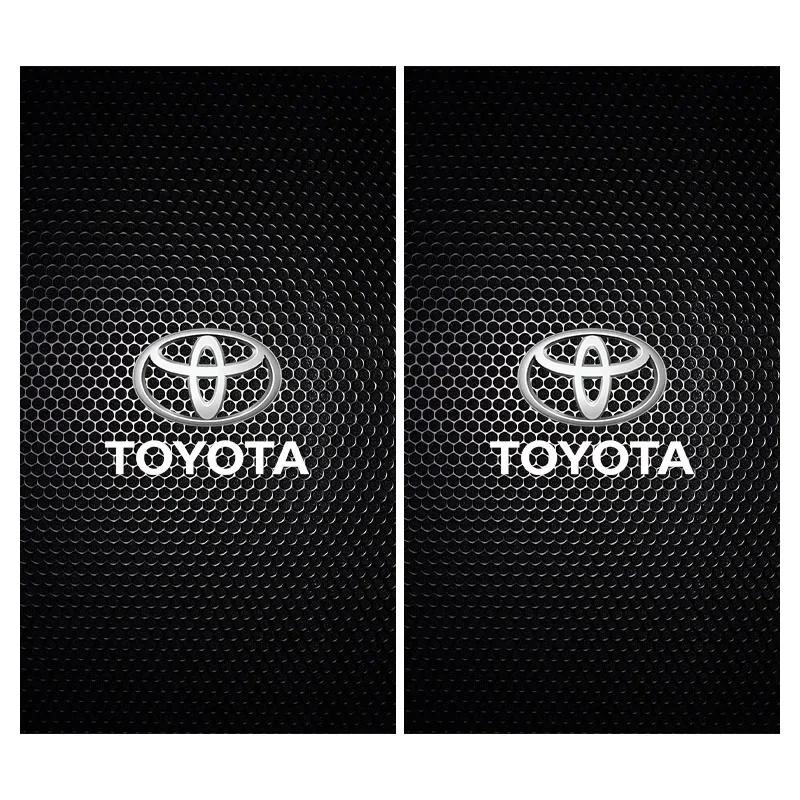 2 шт. Эмблема автомобиля Наклейка на центральную стойку Авто Наклейки для украшения дверей Для Toyota Chr Corolla Yaris Rav4 E150 E120 Land Cruiser 200