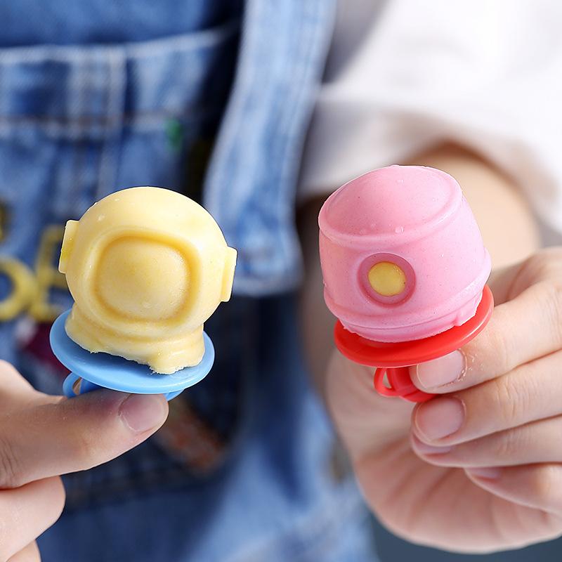 Силиконовая форма для мороженого с мультяшным астронавтом и крышкой, детская форма для льда в виде кубиков эскимо, домашний сыр, подарочные кухонные принадлежности