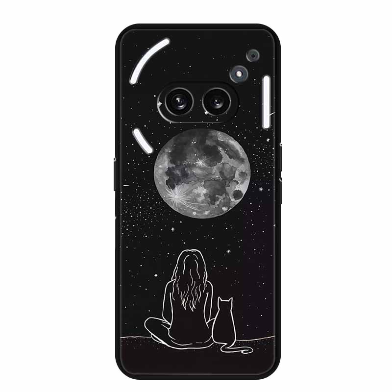 Чехол для Nothing Phone 2A 2 A Модный принт Черный силикон Мягкая задняя крышка Чехол для Nothing Phone 2a Чехол Phone2A Сумка 6.7"