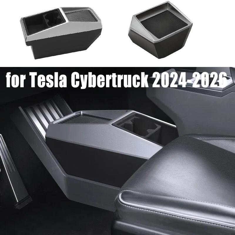 For Tesla Cybertruck 2024-2026 Center Console Under Storage Box Water Cup Holder Support Organization Tray ABS Car Accessories