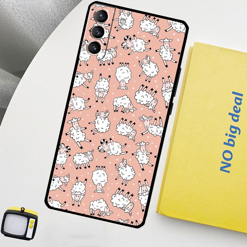 Милый Чехол-Овечка Для Samsung Galaxy S23 S22 Ultra S20 S21 FE S9 S10 Plus Note 10 20 Ultra Задняя Крышка