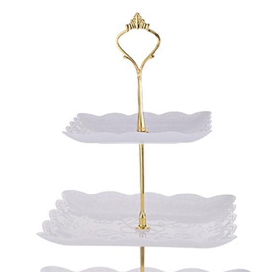 3-Tier Cupcake Stand Holder Plastic Serving Platter for Afternoon Tea Dessert Display Stand for Weddings Parties