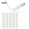 100pcs 3MM 17mm  Super Bright LED 3mm White LED Transparent Bulb AU