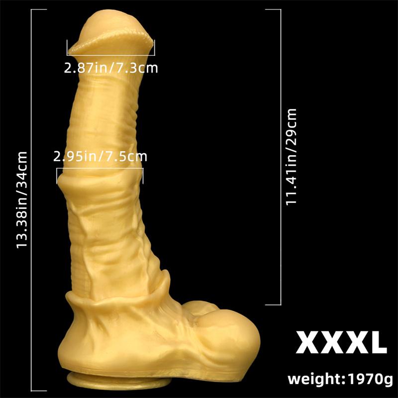 Gold Golden Horse Dildo Male and Female Silicone Soft Oversized Anal Plugs Anal Plug Masturbator