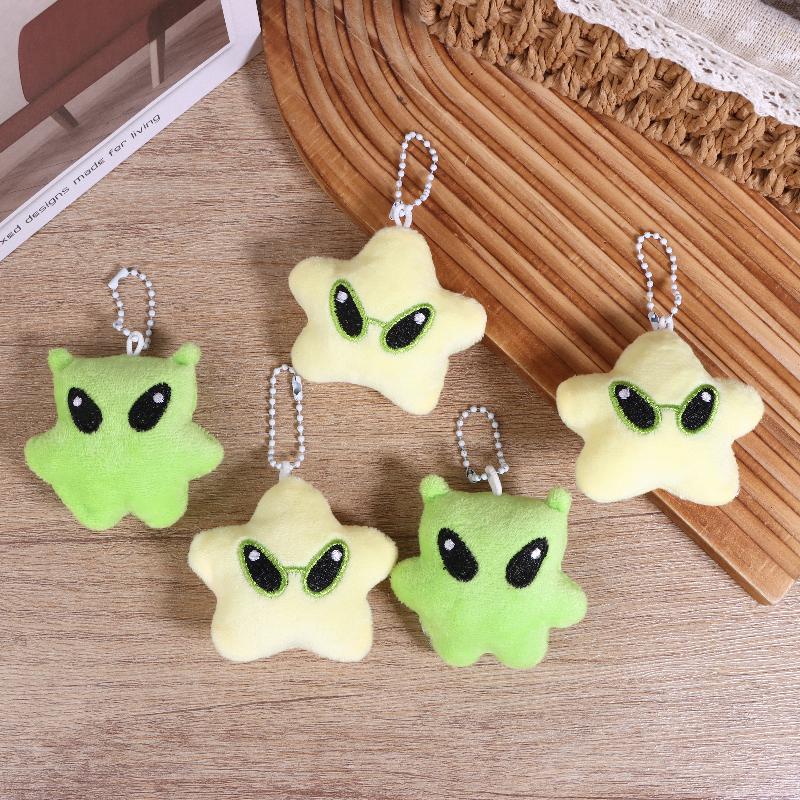 5 шт. Мультяшный плюшевый брелок в виде инопланетянина, милый креативный брелок с мягкой игрушкой, подвеска для сумки, украшение для рюкзака, держатель для ключей для пары