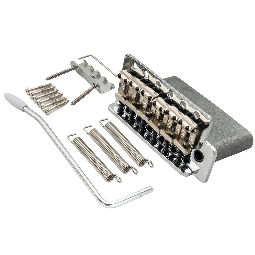 Wilkinson WOV03 String Pitch Vintage Guitar Tremolo Unit Bridge for Strat Electric Chrome 10.8mm 6-Point Squier/Mexico Fender/MIJ Guitar,