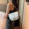 Trendy Vintage Saddle Bag For Women 2023 Fashionable Pu Shoulder Bag With Stitching