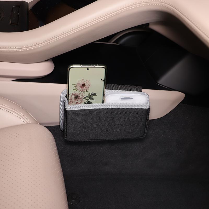 Для Porsche Taycan-2022 Серая автомобильная консоль, боковая подвесная сумка, сумки для хранения телефонов, многофункциональная сумка для хранения, автомобильные аксессуары