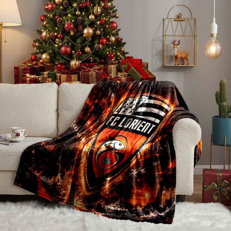 Lorient Crest Design Throws Blanket Flannel Blankets Plush for Couch Bed Gifts for Men Women Travel picnic blanket Christmas fan gifts