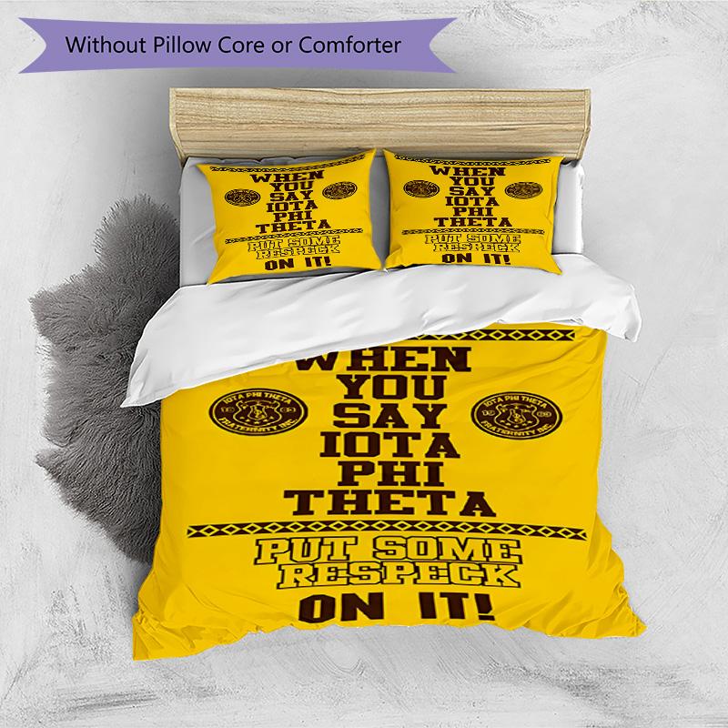 3pcs Duvet Cover Set (1*Duvet Cover + 2*Pillowcase, Without Core), Iota Phi Theta Print Bedding Set, Bedroom Decor, All‑Season, Birthday Gift