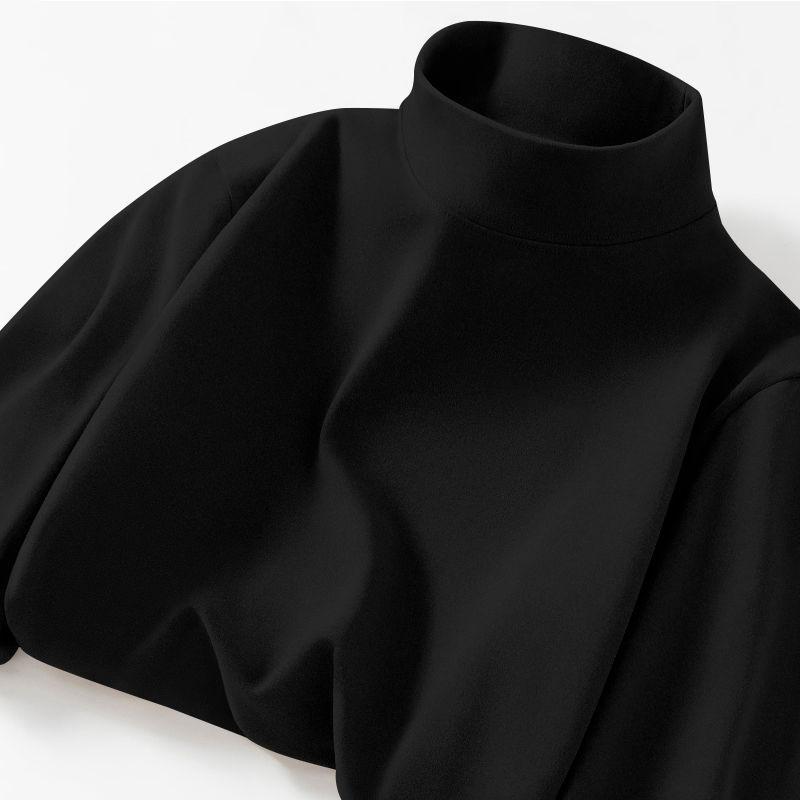 Унисекс приталенная флисовая рубашка с длинным рукавом и полуводолазкой для осени и зимы