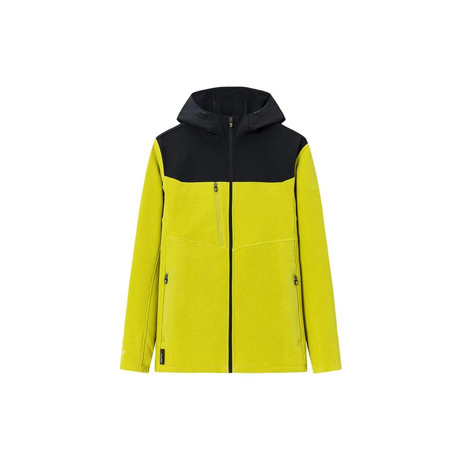 Anta Champion All-Weather Series Color-Block Zipper Hooded Thick Jacket Men Jacket Beach-Yellow Basic-Black 152340718-1