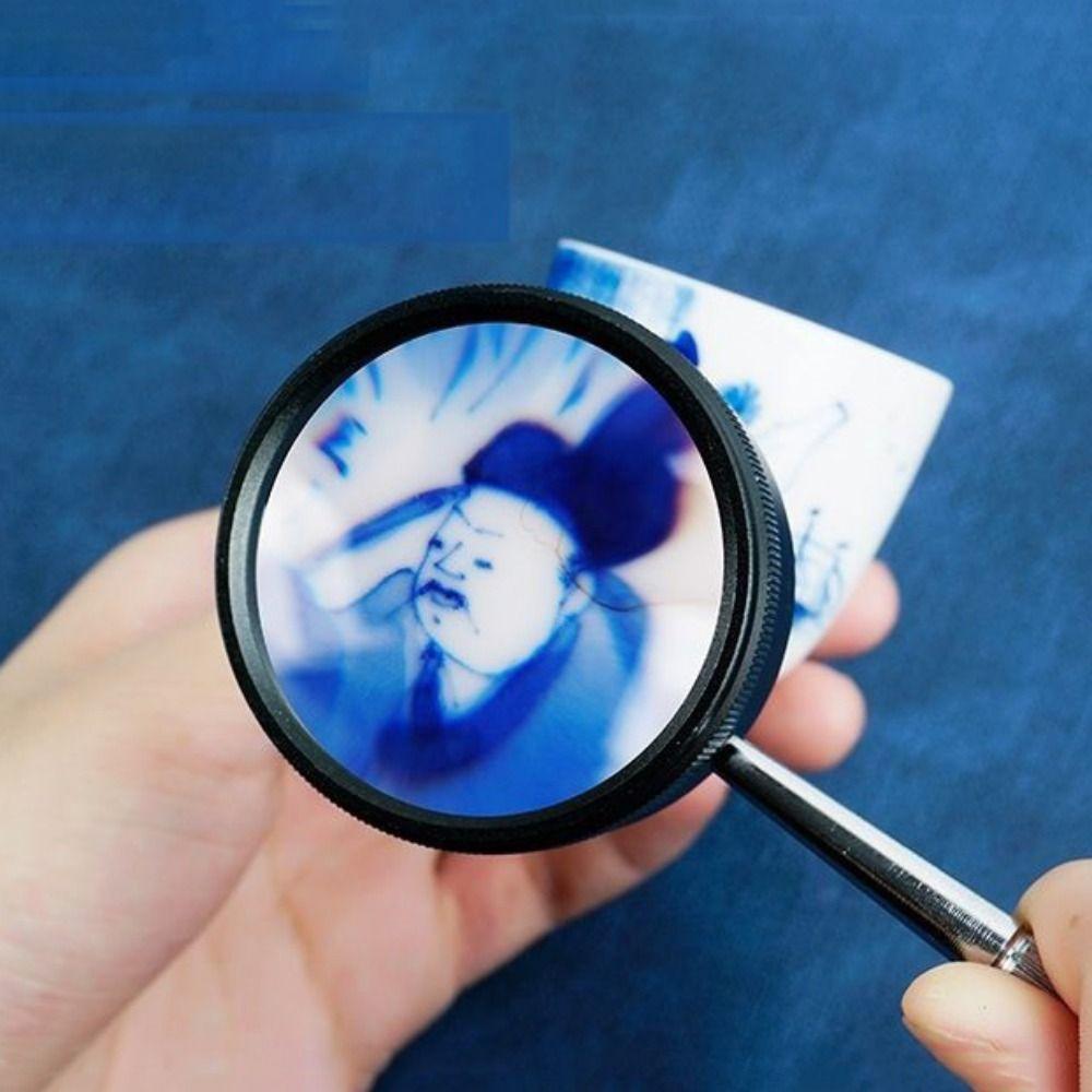 Double-Layer Magnifying Glass Optical Magnifying Loupe Portable 35X Handheld Magnifier  Coins