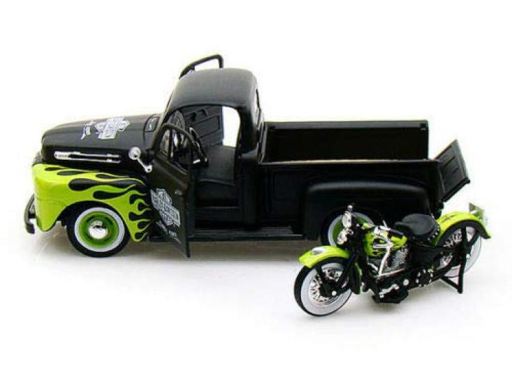 Maisto 1948 Ford Harley Davidson 1948 FL Panhead Мотоцикл Модель дорожный мотоцикл Maisto 1948 Ford PICKUP Harley Davidson 1948 FL PANHEAD Гоночный спорт