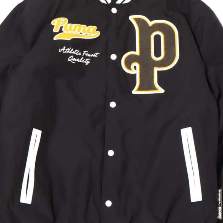 Puma Однобортная куртка с вышитым логотипом, мужская куртка, черная 534378-01