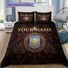 Custom Name,AVFC Pattern Bedding Home Decoration Birthday Gift ( 1 duvet cover + 2 pillowcase, without core),fan merchandise.
