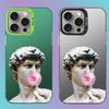 Серебристый чехол для iPhone с 3D-скульптурой Давида для iPhone 15/14/13/8/11