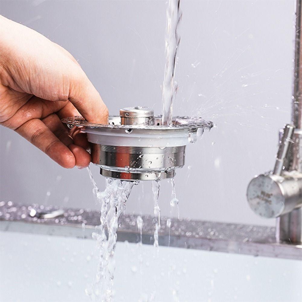 Bouncing 3 in 1 Kitchen Sink Drain Strainer Kitchen Sink Stopper  for US Standard 3-1/2" Drain