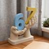 67 Мем Фигурка Рука 3D-печать Держащая Число Скульптура Статуэтка Двойная Рука Ключи Безделушки Подставка для Украшений Настольное Украшение Орнамент