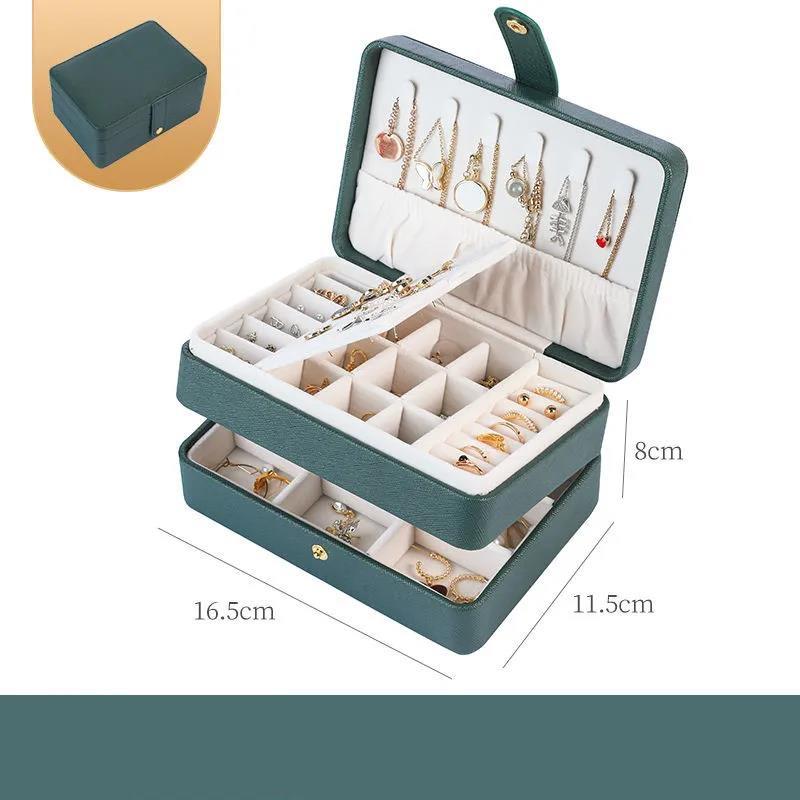 Трехслойная шкатулка для хранения ювелирных изделий, вместительная шкатулка для хранения ювелирных изделий с ящиком для сережек-гвоздиков