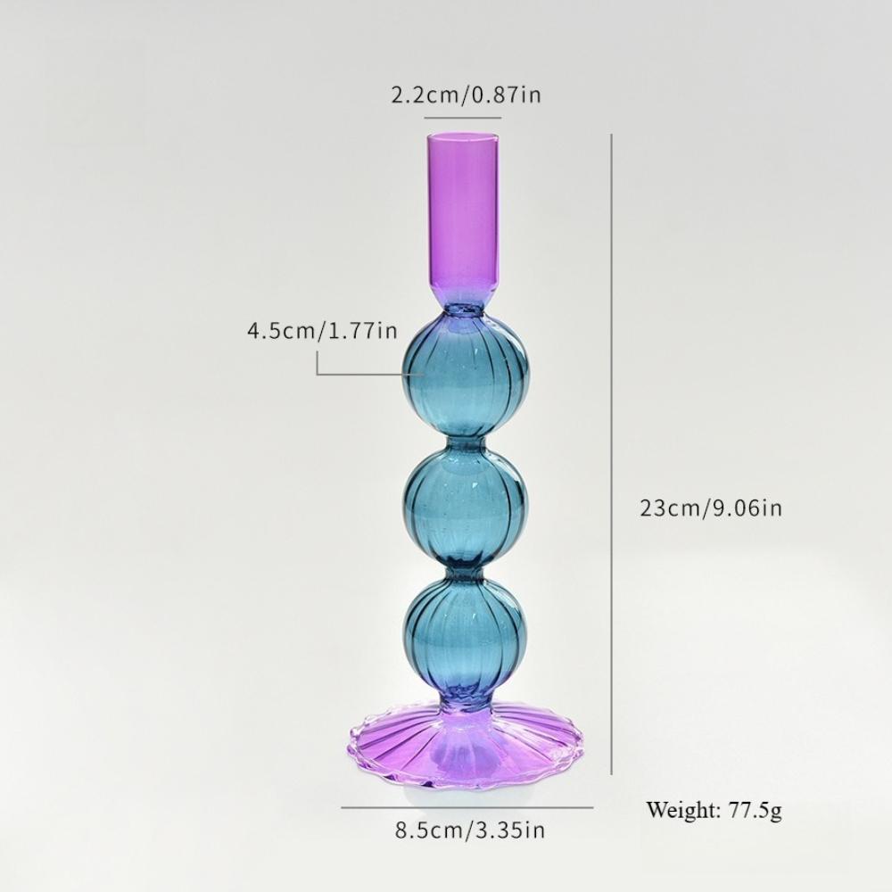 Colored Glass Candle Holders for Home Wedding Room Decoration Taper Candle Holders Romantic Table Centerpieces Ornaments