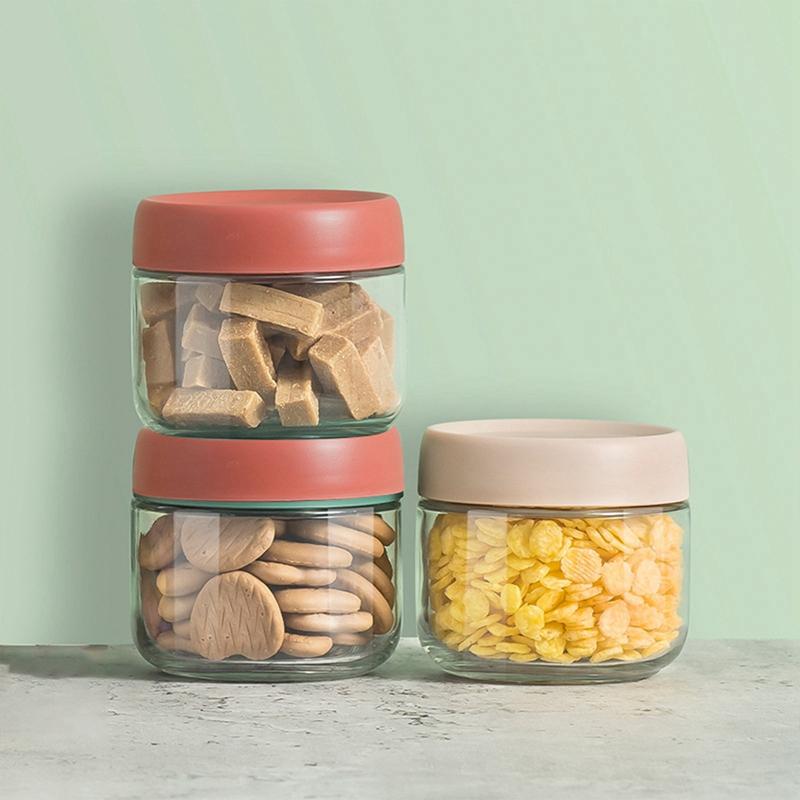 2pcs 280ml Empty Glass Cream Jar Sealable Food Jar Portable Kitchen Storage Jar Snack Storage Bottle Cosmetic Container