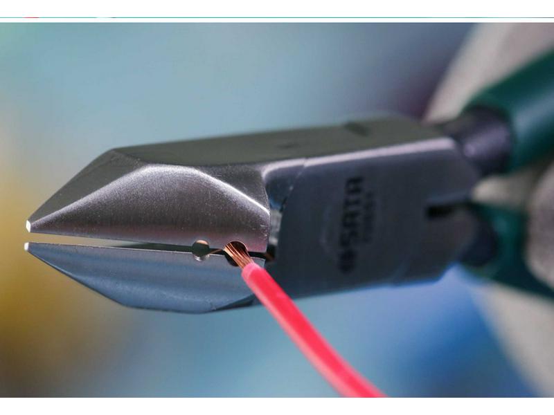 SATA 70651 6-inch Industrial Electrician Pliers - Multifunctional Wire Stripping & Cutting Tool