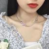 Bling Bling Heavy Industry High-Definition Цепочка на ключицу Женский сладкий розовый Love Pull Choker Ожерелье, полное ожерелье с цирконом