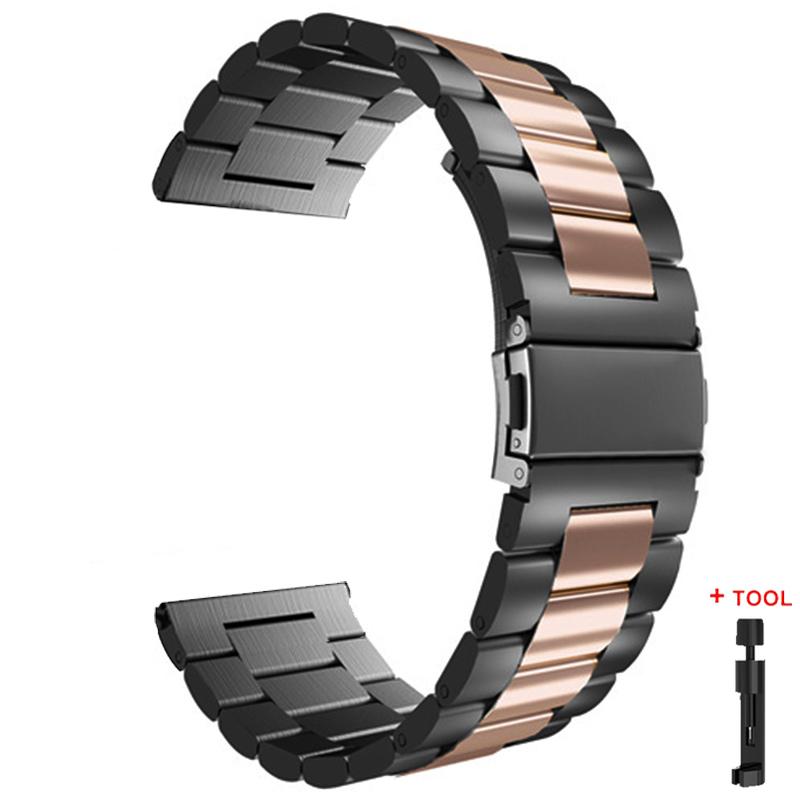 22 мм 20 мм Ремешок для Samsung Galaxy 7 6 5 4 40/44 мм 6Classic Gear S3 Active2 Браслет из нержавеющей стали для Huawei GT3 4Pro Amazfit