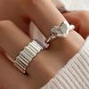 Women Jewelry Strip Heart Finger Open Vintage Handmade Ring Allergy For Party Birthday Gift