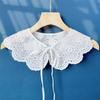 White Lace Fake Collar Women's Blouse Cloud Shoulder Scarf Shawl Embroidered Flower Detachable Collar Top Clothing Accessories