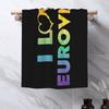 I love Eurovision - rainbow pattern Soft Face Towel Quick Dry Pool Bath Cotton Towels Absorbent