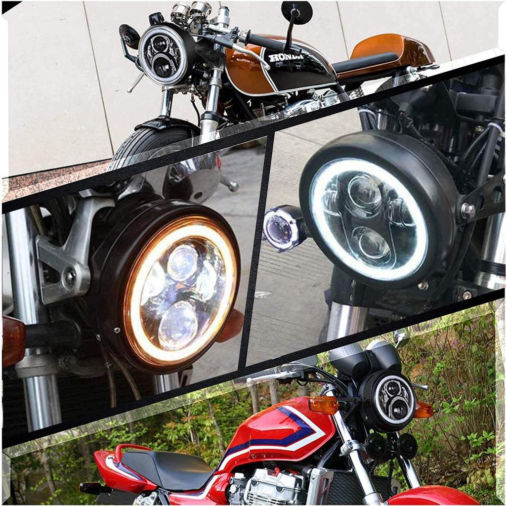 Светодиодные фары Samman с ДХО (дневными ходовыми огнями) и поворотниками с белым 7-дюймовым корпусом, функция, переключение ближнего/дальнего света, огни/белые сигналы/янтарные кольца,