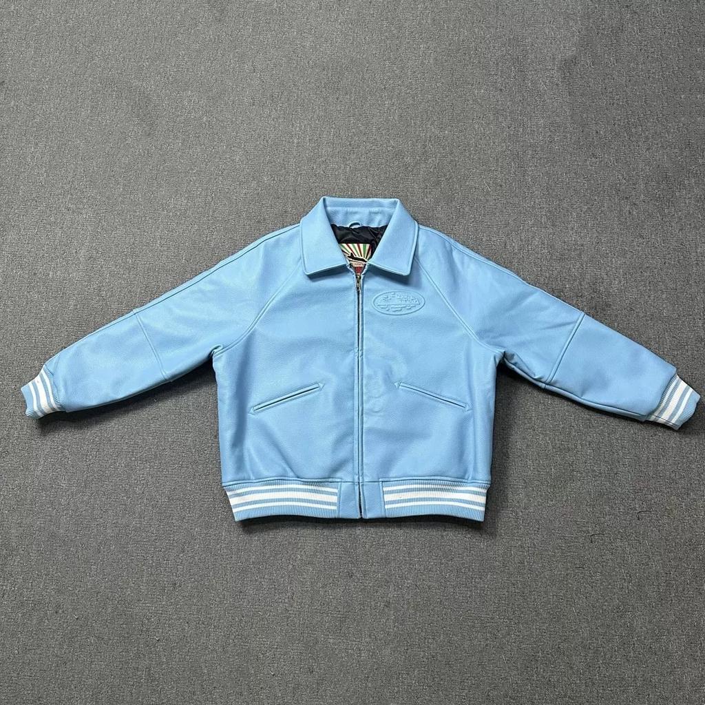 Leather Jacket Classic Black Leather Baseball Coat