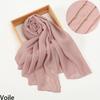 Solid Plain Voile Hijab with Luxury Chains Edge Women Soft Cotton Linen Scarf Thin Light Voile Shawl Glitter Shimmer Edge Turban