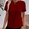 Летняя новая однотонная свободная футболка с круглым вырезом и короткими рукавами, жилет для женщин