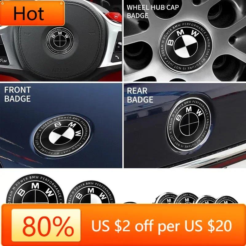 QMBR7 2025 Hots E60 7pcs 45mm 68mm 74mm 82mm Car Logo Front Hood Emblem rear boot badge for BMW E28 E32 E43 E52 E53 E63 E64 E93 E94 E8
