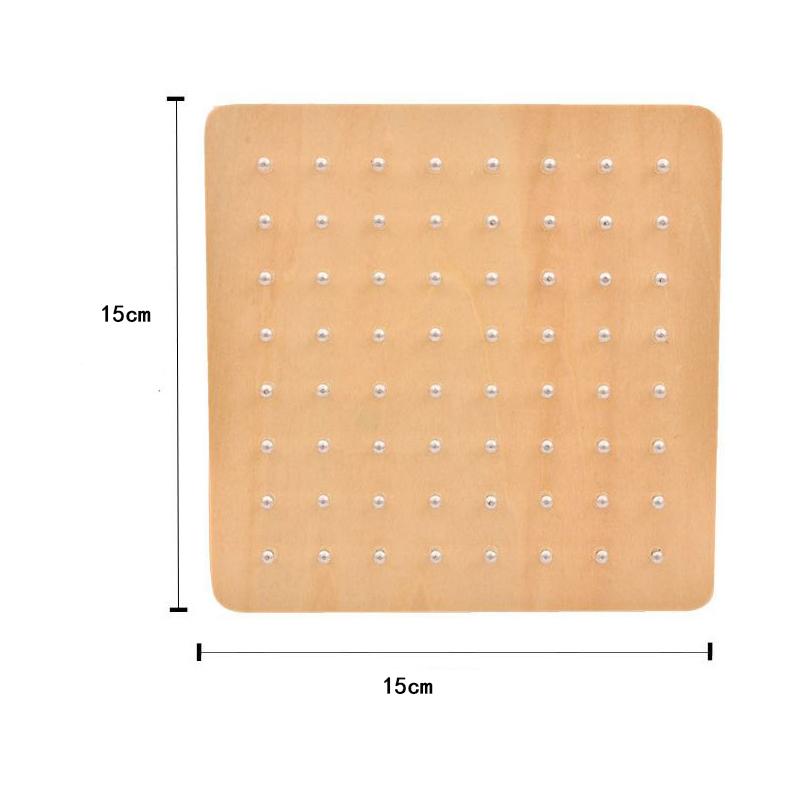 DIY Wooden Card Puzzle Montessori Small Geometric Creative Nail Board Graphics for Children's Early Education Toys Math Games